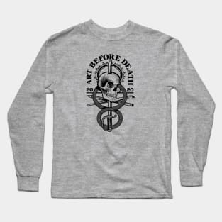 Art Before Death Skull Snake Sword Long Sleeve T-Shirt